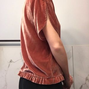 Madewell velvet blouse new with tags